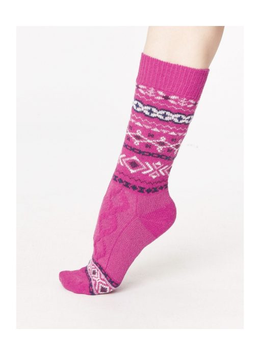 Vlnené ponožky Estelle ružové
