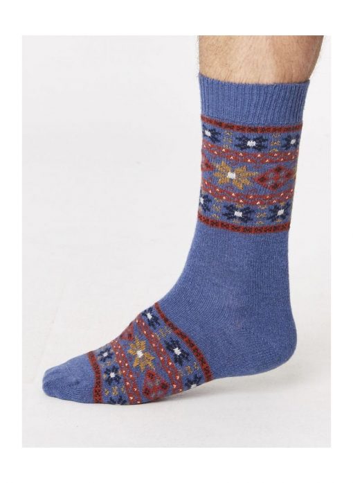 Vlnené ponožky Sven modré